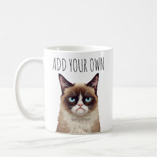 Funny Angry Cat – Add Your Own Text  コーヒーマグカップ