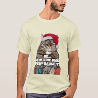 Funny angry cat Christmas T-Shirt Tシャツ