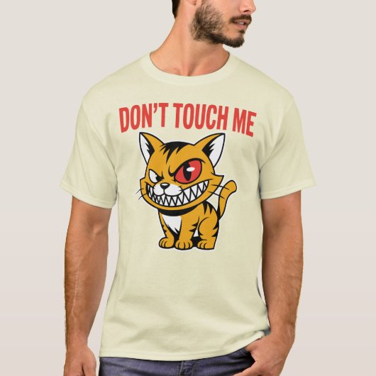 Funny Angry Cat Don't Touch Me T-Shirt Tシャツ (正面)