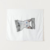 Funny angry cat meme for kitty persons &cat owners タペストリー (正面(横))