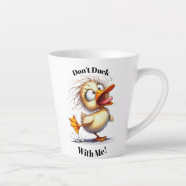 Funny Angry Duck Latte Mug - "Don't Duck With Me! カフェラテマグ