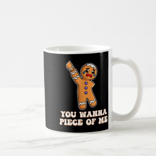 Funny Angry Gingerbread Man You W Ece Of Me  コーヒーマグカップ (右)