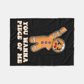Funny Angry Gingerbread Man You W Ece Of Me  フリースブランケット (正面(横))