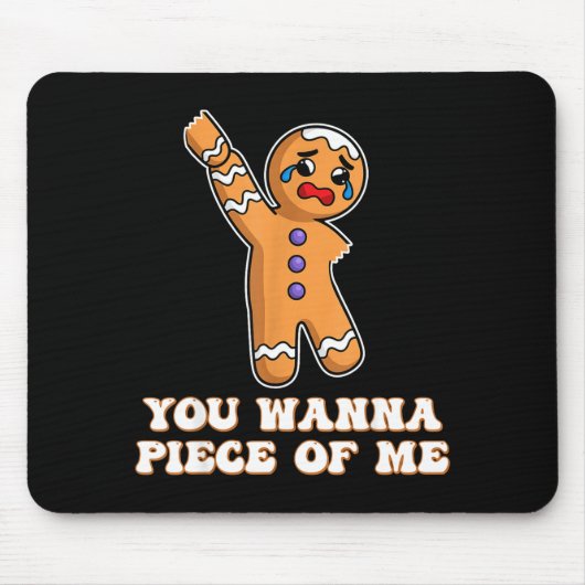 Funny Angry Gingerbread Man You W Ece Of Me マウスパッド (正面)