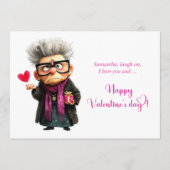Funny Angry Old Lady Mood Valentine’s Day Card シーズンカード (正面)