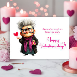 Funny Angry Old Lady Mood Valentine’s Day Card シーズンカード