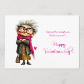 Funny Angry Old Lady Valentine Card Hot Pink シーズンカード (正面)