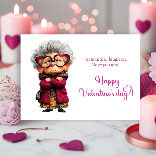 Funny Angry Old Lady Valentine Card Quirky シーズンカード