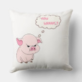 Funny Angry Pig Now Whaaat Meme Throw Pillow クッション (裏面)