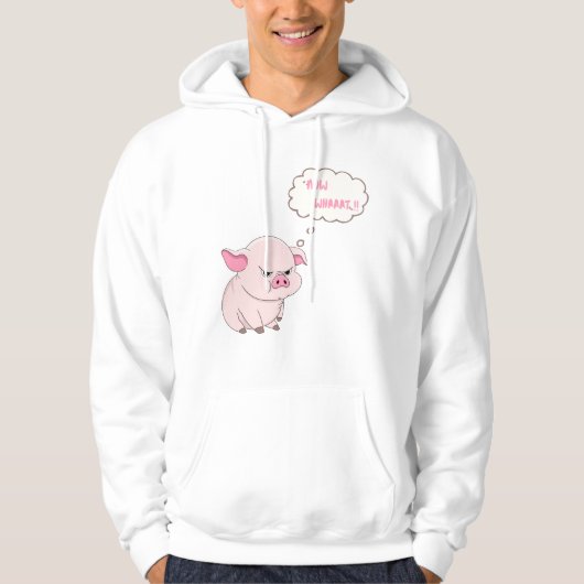 Funny Angry Pig Now Whaat Pullover Hoodie パーカ (正面)