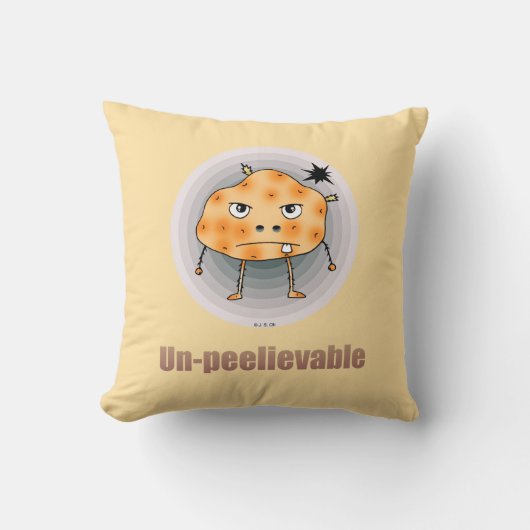 Funny Angry Potato – Un-peelievable Art クッション (正面)