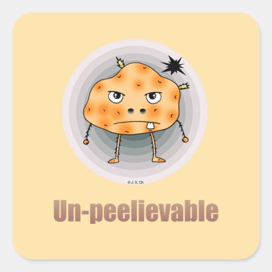 Funny Angry Potato – Un-peelievable Art スクエアシール (正面)