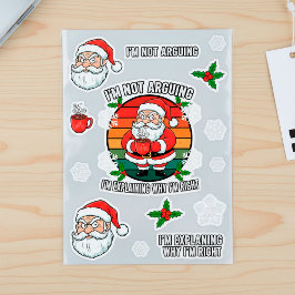 Funny Angry Santa Christmas Sarcastic Holiday Gift ラウンドシール