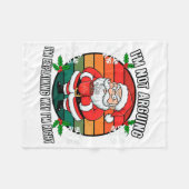 Funny Angry Santa Humor Sarcastic Christmas Gift フリースブランケット (正面(横))