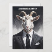 Funny animal boss surreal suited goat character セーブザデート (正面)