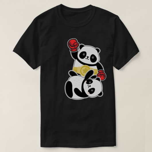 Funny Animal Boxing Panda Wrestling Tシャツ (デザイン正面)