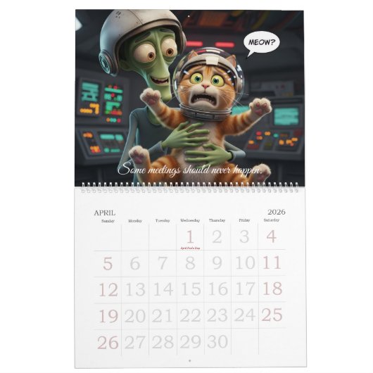 Funny Animal Calendar – Quirky & Edgy Humor カレンダー (4月 2026)
