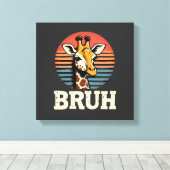 Funny Animal Giraffe Meme Face Festive Xmas T-Shir キャンバスプリント (インサイチュ (ウッドフロア))