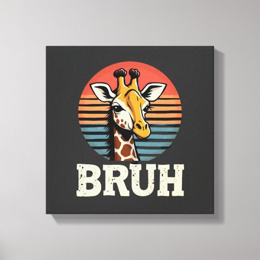 Funny Animal Giraffe Meme Face Festive Xmas T-Shir キャンバスプリント (正面)