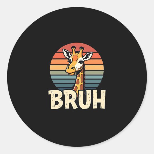 Funny Animal Giraffe Meme Face Festive Xmas T-Shir ラウンドシール (正面)