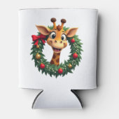 Funny Animal Giraffe Meme Face Festive Xmas T-Shir 缶クーラー (正面)