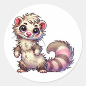 Funny Animal Sticker ラウンドシール (正面)