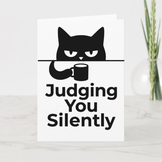 funny animals cat cafe Judging You Silently カード (正面)