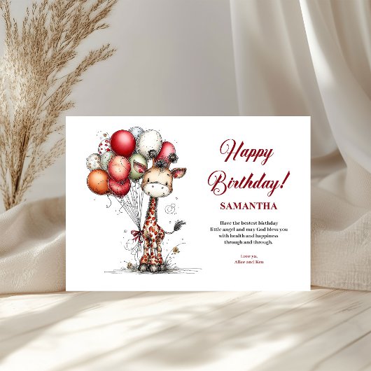 Funny Animals Custom Name kids greeting card