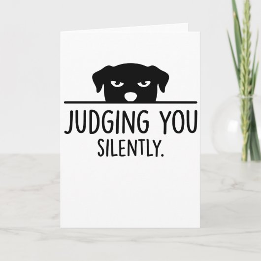 funny animals dog cafe Judging You Silently カード (正面)