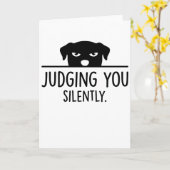 funny animals dog cafe Judging You Silently カード (黄色い花)