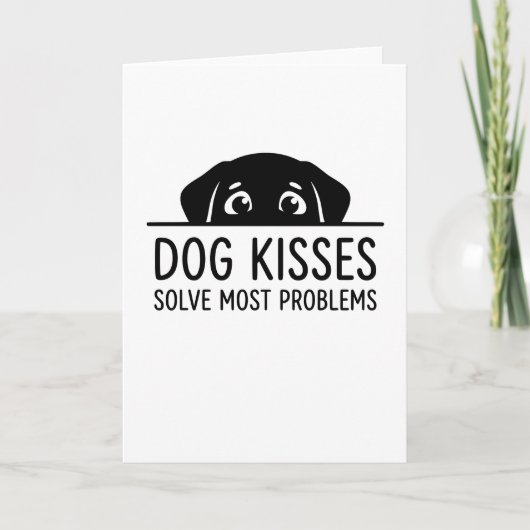funny animals DOG KISSES SOLVE MOST PROBLEMS カード (正面)