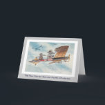 Funny Animals Vintage New Year's Holiday シーズンカード<br><div class="desc">Share some cheer this holiday season with this funny and fully customizable New Year's card.  The card features a vintage 1910 painting depicting two fun-loving elephants flying a Wright Brothers style plane.  The artist was William Henry Ellam,  best known for his whimsical depictions of anthropomorphic animals.</div>