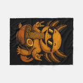 Funny Anime Kawaii Axolotl Eating Ramen Graphic Te フリースブランケット (正面(横))