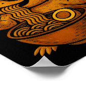 Funny Anime Kawaii Axolotl Eating Ramen Graphic Te ポスター (角)