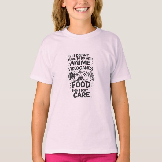Funny Anime Video Games Food Gamer T-Shirt  Tシャツ (正面)