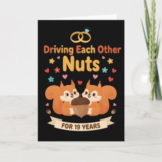 Funny Anniversary Shirt Driving Each Other Nuts カード (正面)