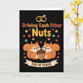 Funny Anniversary Shirt Driving Each Other Nuts カード (黄色い花)
