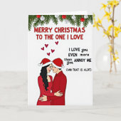 Funny Annoy Me Christmas Couple Card カード (黄色い花)