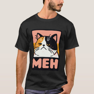 Funny Annoyed Cat Meh Sarcastic Rolling Eyes Kawai Tシャツ