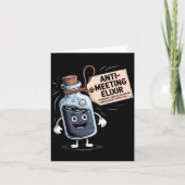 Funny Anti Meeting Elixir Retro Cartoon Office H  カード (正面)