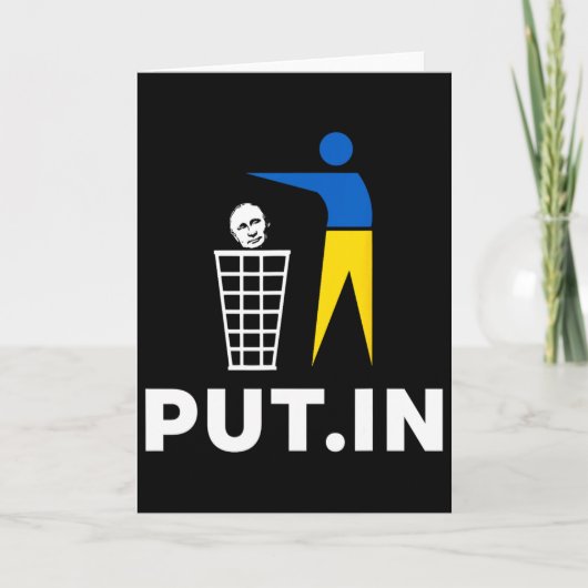 Funny Anti Putin Meme Put.in Support Ukraine Tee  カード (正面)