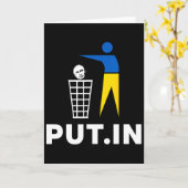 Funny Anti Putin Meme Put.in Support Ukraine Tee  カード (黄色い花)