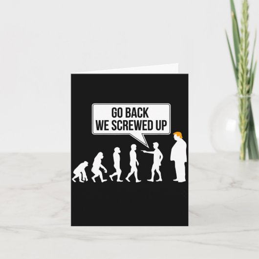 Funny Anti-trump Evolution Litical Humor  カード (正面)