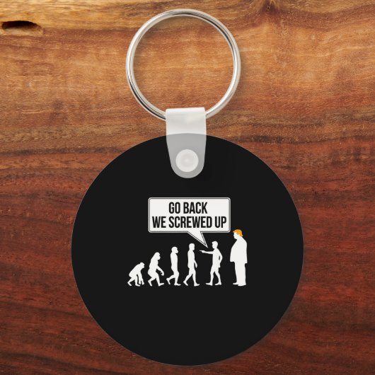 Funny Anti-trump Evolution Litical Humor  キーホルダー (正面)