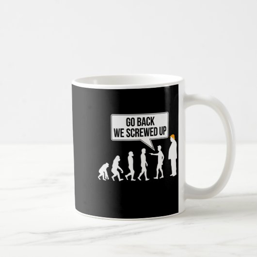 Funny Anti-trump Evolution Litical Humor  コーヒーマグカップ (右)