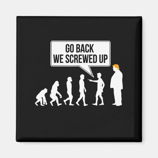 Funny Anti-trump Evolution Litical Humor  マグネット (正面)