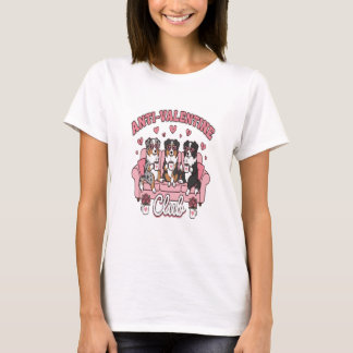 Funny Anti  Valentine Club Design for Women Tシャツ