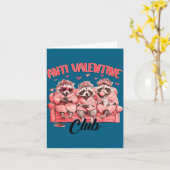 Funny Anti Valentine Club Raccoon Heart Happy Vale カード (黄色い花)