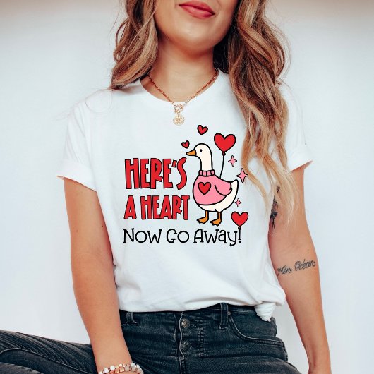 Funny Anti-Valentine Goose Heart Balloon Tシャツ