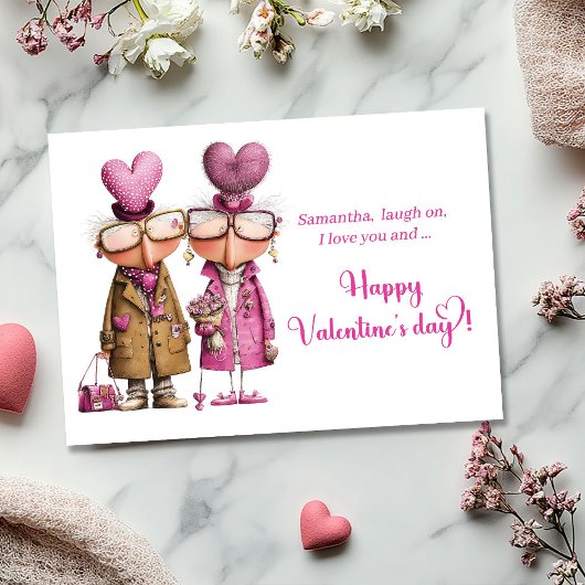 Funny Anti Valentine Love Couple Card Hot Pink シーズンカード